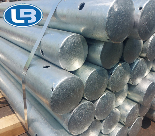 Hot-dip galvanized power pole components